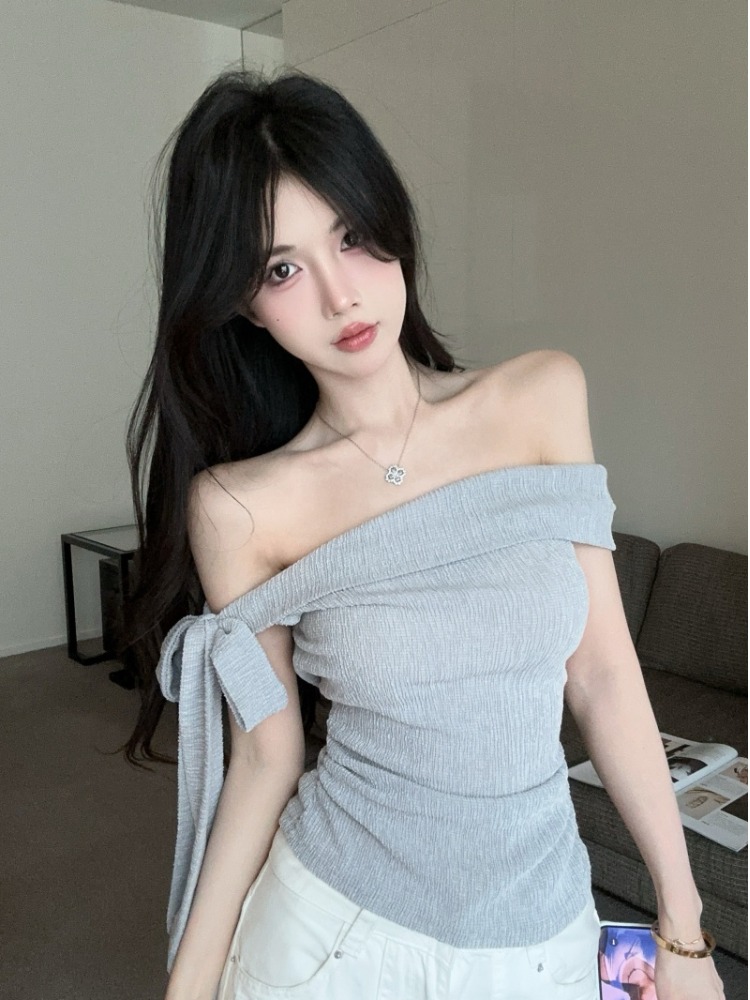 Spicy Girl One-Shoulder Tie Wa - огляд і ціна T Shirt Tight Fit