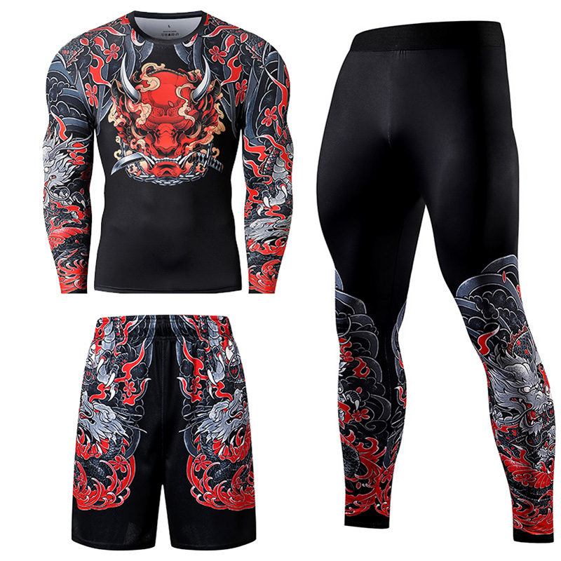 2/3PCS Men Jiu jitsu Tracksuit - огляд і ціна Compression Long Pant