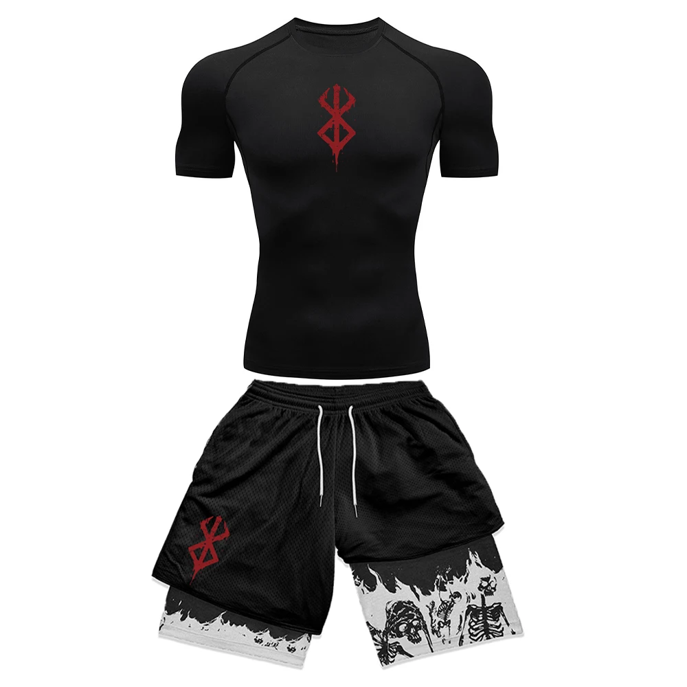 Anime 3D Printed Men's Compres - огляд і ціна Compression Shorts Athletes